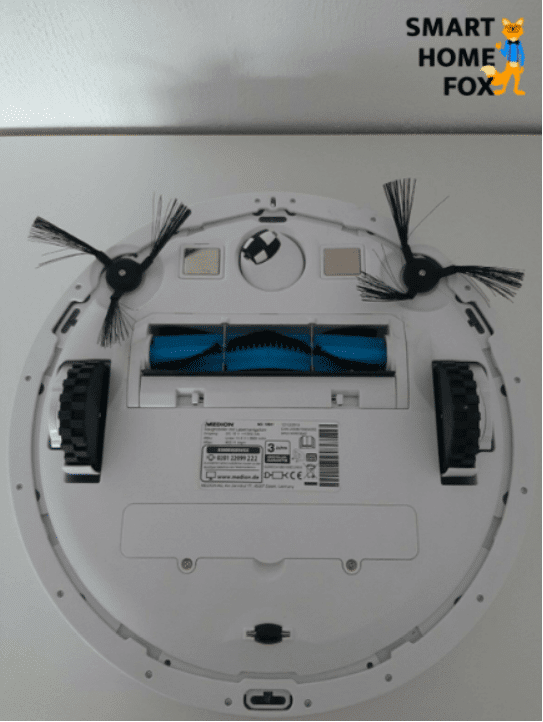 Medion md 18861 von unten Seitenbürste und Hauptbürste